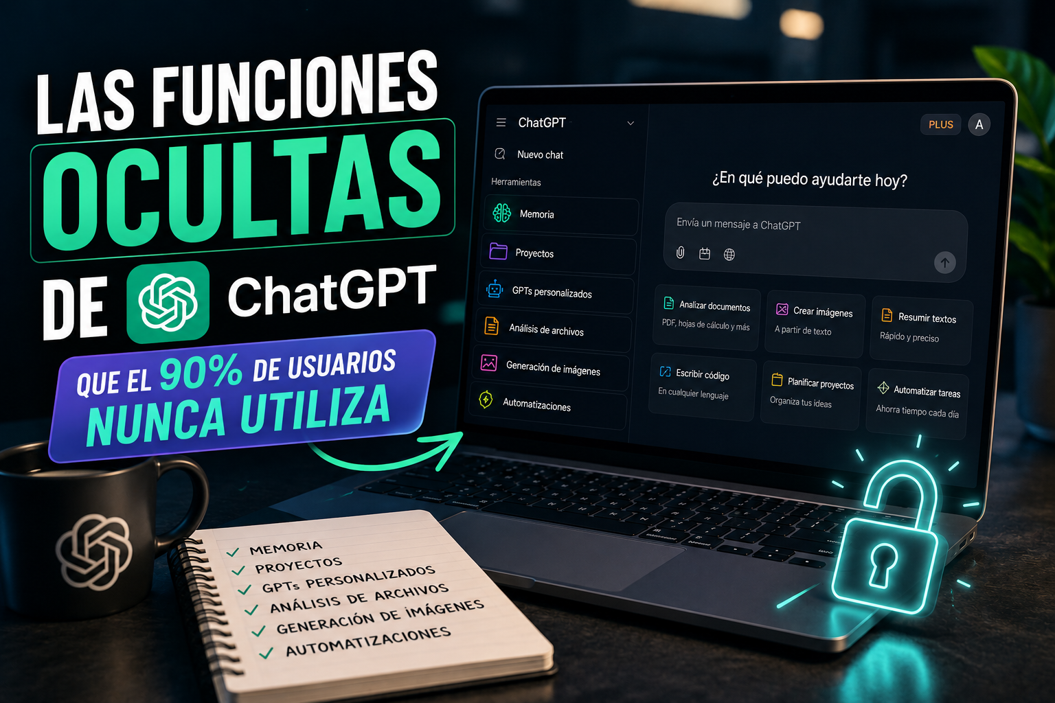 Funciones ocultas de ChatGPT que el 90 por ciento de usuarios nunca utiliza.