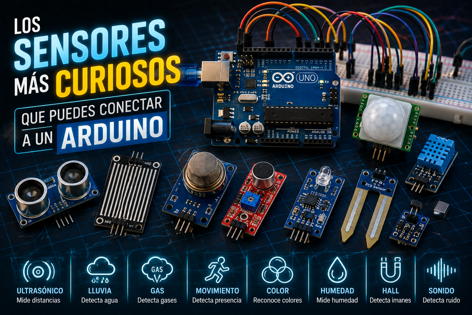 Sensores para Arduino para crear proyectos de electrónica y robótica.