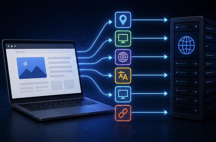 Información que un navegador envía automáticamente a una página web.