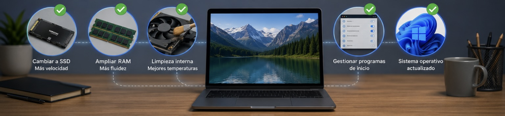 Cómo mejorar un ordenador antiguo con SSD RAM y mantenimiento