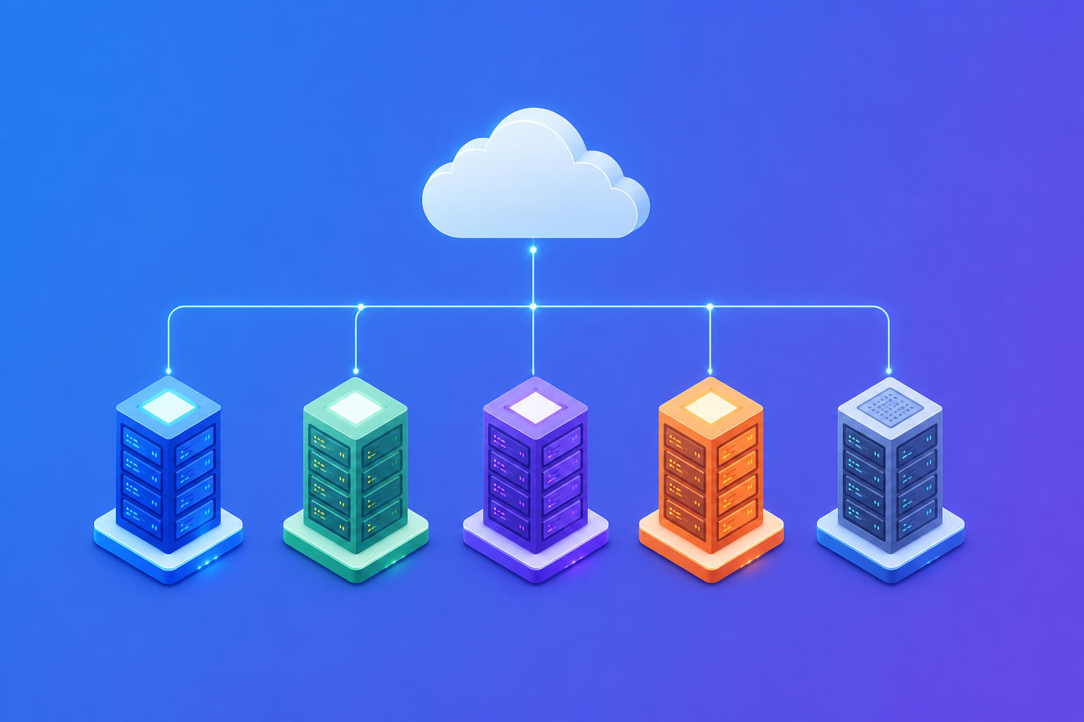Varias empresas de CDN, cada una con su propia red de servidores repartida por el mundo.