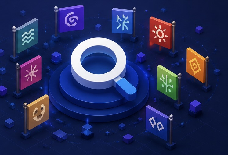 Banderas y símbolos de idiomas ficticios y curiosos rodeando el logo de Google